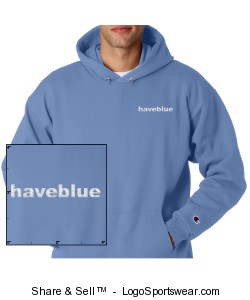 Hooded light blue sweat with white logo Design Zoom